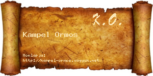 Kampel Ormos névjegykártya